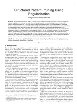 Structured Pattern Pruning Using Regularization