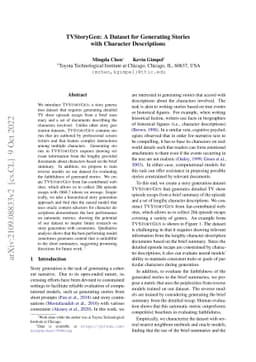 TVStoryGen: A Dataset for Generating Stories with Character Descriptions