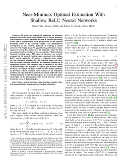 Near-Minimax Optimal Estimation With Shallow ReLU Neural Networks