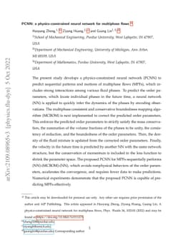 PCNN: A physics-constrained neural network for multiphase flows