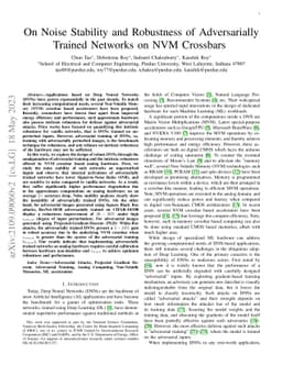 On the Noise Stability and Robustness of Adversarially Trained Networks
  on NVM Crossbars