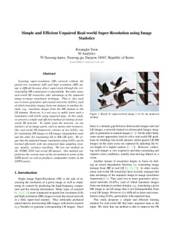 Simple and Efficient Unpaired Real-world Super-Resolution using Image
  Statistics