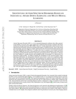 Identifying Autism Spectrum Disorder Based on Individual-Aware
  Down-Sampling and Multi-Modal Learning