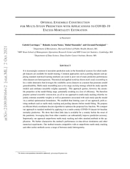 Optimal Ensemble Construction for Multi-Study Prediction with
  Applications to COVID-19 Excess Mortality Estimation