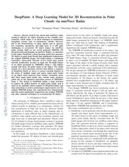 DeepPoint: A Deep Learning Model for 3D Reconstruction in Point Clouds
  via mmWave Radar