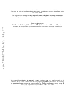Localization with Directional Coordinates