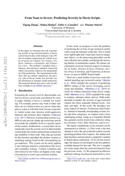 From None to Severe: Predicting Severity in Movie Scripts
