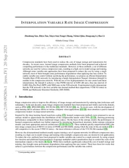 Interpolation variable rate image compression