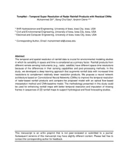 TempNet -- Temporal Super Resolution of Radar Rainfall Products with
  Residual CNNs