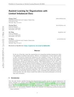 Assisted Learning for Organizations with Limited Imbalanced Data
