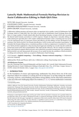 Latexify Math: Mathematical Formula Markup Revision to Assist
  Collaborative Editing in Math Q&A Sites