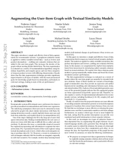 Augmenting the User-Item Graph with Textual Similarity Models