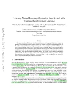 Learning Natural Language Generation from Scratch