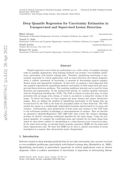 Deep Quantile Regression for Uncertainty Estimation in Unsupervised and
  Supervised Lesion Detection