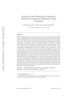 Architecture and Performance Evaluation of Distributed Computation
  Offloading in Edge Computing