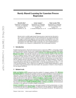 Barely Biased Learning for Gaussian Process Regression