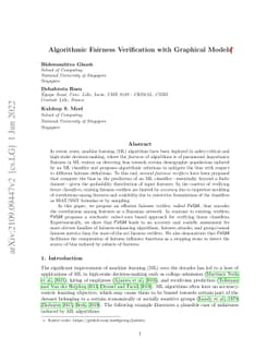 Algorithmic Fairness Verification with Graphical Models