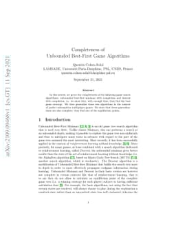 Completeness of Unbounded Best-First Game Algorithms