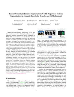 Beyond Semantic to Instance Segmentation: Weakly-Supervised Instance
  Segmentation via Semantic Knowledge Transfer and Self-Refinement