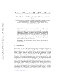 Automatic Generation of Board Game Manuals
