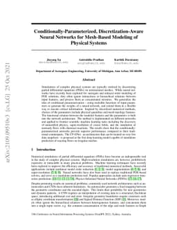 Conditionally Parameterized, Discretization-Aware Neural Networks for
  Mesh-Based Modeling of Physical Systems