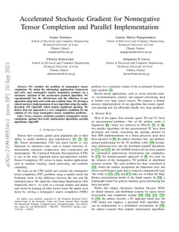 Accelerated Stochastic Gradient for Nonnegative Tensor Completion and
  Parallel Implementation