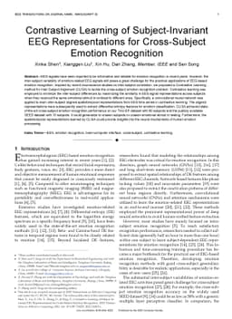 Contrastive Learning of Subject-Invariant EEG Representations for
  Cross-Subject Emotion Recognition