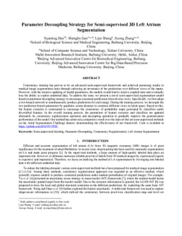 Parameter Decoupling Strategy for Semi-supervised 3D Left Atrium
  Segmentation