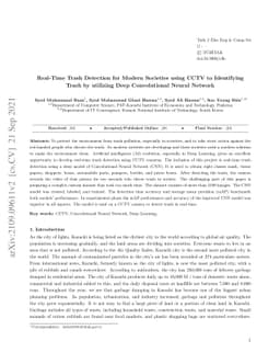 Real-Time Trash Detection for Modern Societies using CCTV to Identifying
  Trash by utilizing Deep Convolutional Neural Network