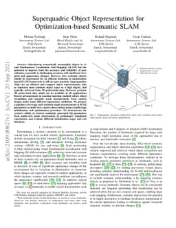 Superquadric Object Representation for Optimization-based Semantic SLAM
