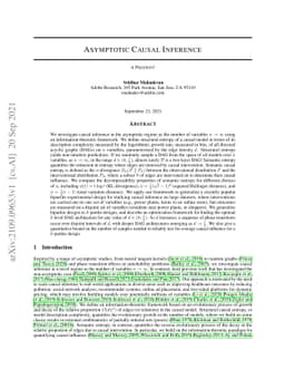 Asymptotic Causal Inference