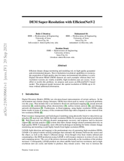 DEM Super-Resolution with EfficientNetV2