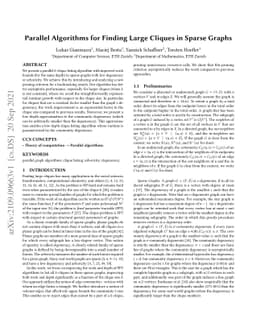 Parallel Algorithms for Finding Large Cliques in Sparse Graphs