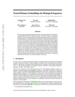 Neural Distance Embeddings for Biological Sequences