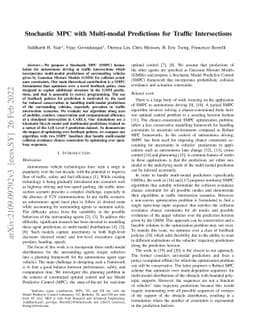 Stochastic MPC with Multi-modal Predictions for Traffic Intersections