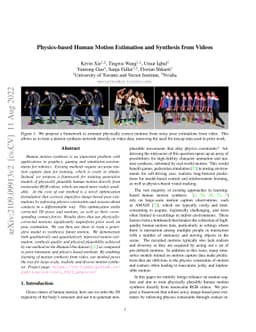 Physics-based Human Motion Estimation and Synthesis from Videos
