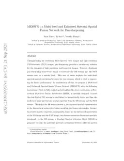 MESSFN : a Multi-level and Enhanced Spectral-Spatial Fusion Network for
  Pan-sharpening