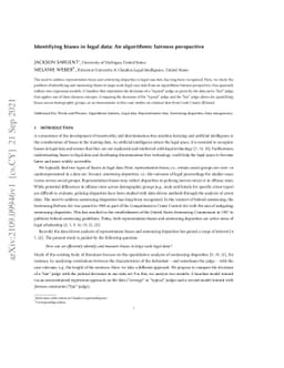 Identifying biases in legal data: An algorithmic fairness perspective