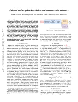 Oriented surface points for efficient and accurate radar odometry