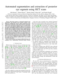 Automated segmentation and extraction of posterior eye segment using OCT
  scans