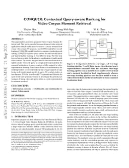 CONQUER: Contextual Query-aware Ranking for Video Corpus Moment
  Retrieval