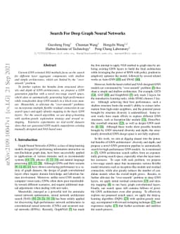 Search For Deep Graph Neural Networks