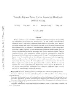 Toward a Fairness-Aware Scoring System for Algorithmic Decision-Making