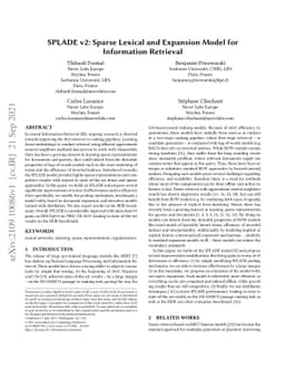 SPLADE v2: Sparse Lexical and Expansion Model for Information Retrieval