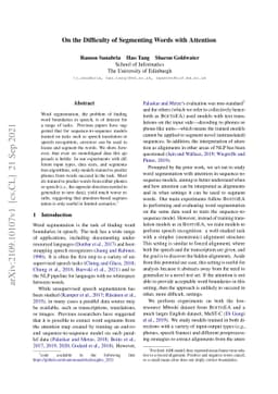 On the Difficulty of Segmenting Words with Attention