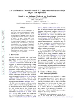 Are Transformers a Modern Version of ELIZA? Observations on French
  Object Verb Agreement