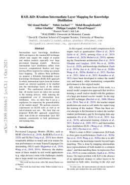 RAIL-KD: RAndom Intermediate Layer Mapping for Knowledge Distillation