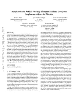Adoption and Actual Privacy of Decentralized CoinJoin Implementations in
  Bitcoin