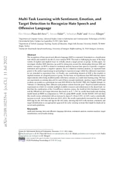 Multi-Task Learning with Sentiment, Emotion, and Target Detection to
  Recognize Hate Speech and Offensive Language
