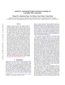 AutoGCL: Automated Graph Contrastive Learning via Learnable View
  Generators